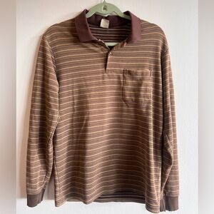 Classic Brown Striped Polo Shirt